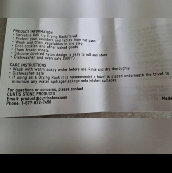 NWOT Curtis Stone Roll up Trivet/Drying/ Cooling Rack - Picture 6 of 6